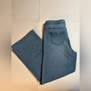 PureJill Wide-Leg Blue Denim Jeans Pull On Women’s Medium